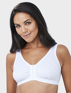 Cotton Front Fastening Magic Bra White