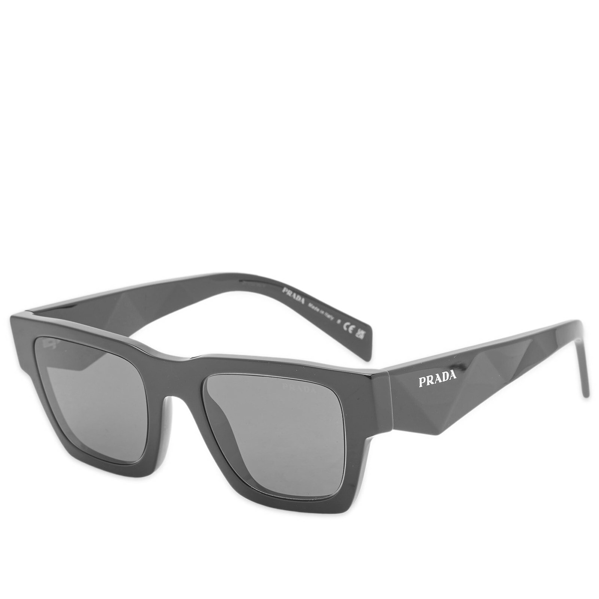 Prada Eyewear Men's PR A06S Sunglasses in Black/Dark Grey Prada