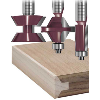 Edge Banding Router Bits Set - 60° Tongue & Groove with Flush Trim Bit | MLCS PREMIUM