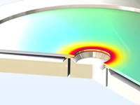 A close-up view of a piezoelectric valve showing the stress.