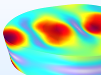 A close-up view of an oscillator model showing the mechanical response.