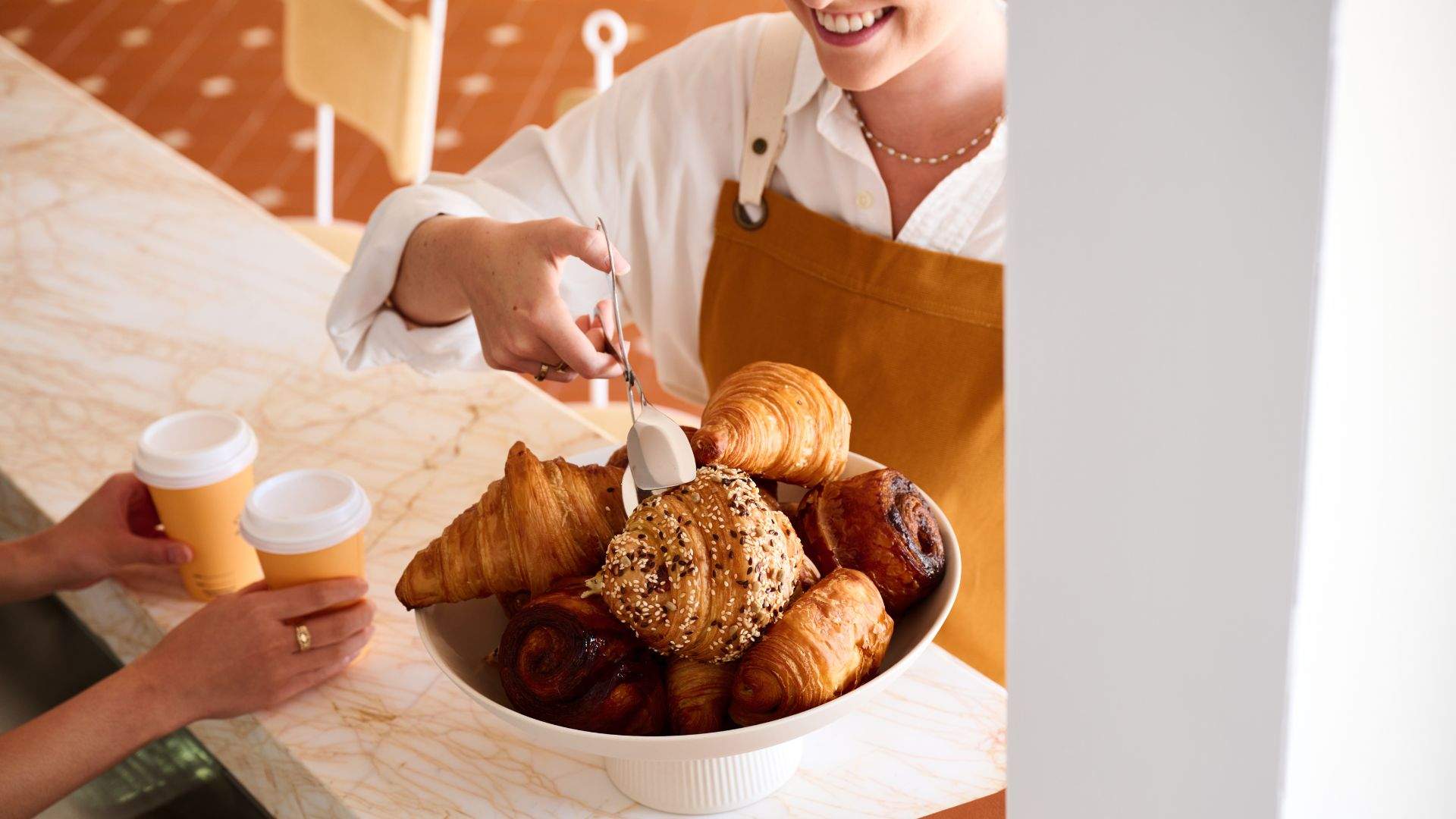 Close up of croissants served at St Siandra, Mosman.