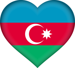 Flag of Azerbaijan - Heart 3D