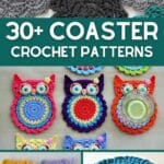 Crochet coaster patterns collage