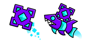 Geometry Dash Cube 41 and Ship 10 Cursor