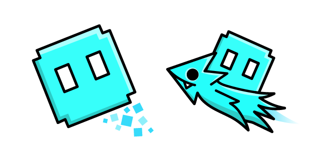 Geometry Dash Cube 50 and Ship 22 Cursor