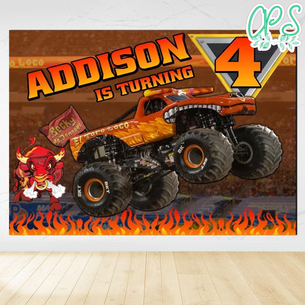 El Toro loco Birthday Backdrop Digital File Template Instant Download