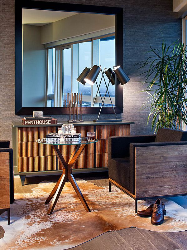 modern living room mirror