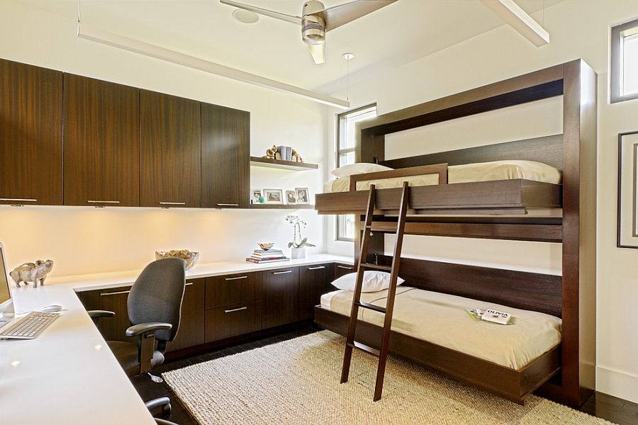 Custom-built bunk beds for the home office [Design: Caden Design Group]