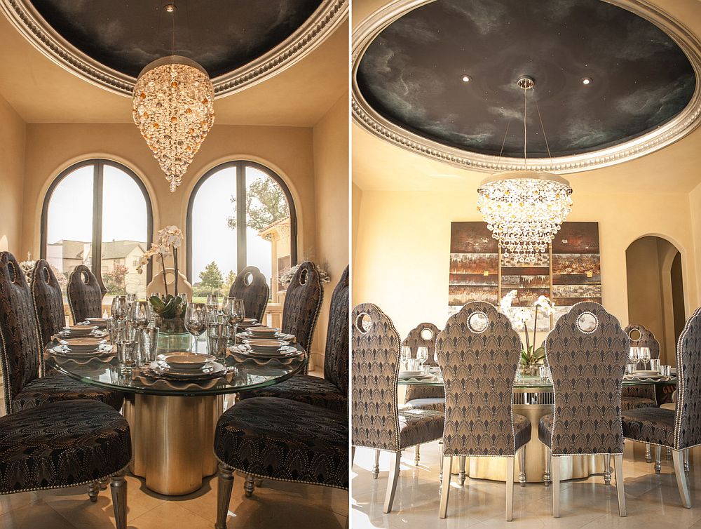 Modern Moroccan dining room with a hint of glam [From: Embellish Interiors]