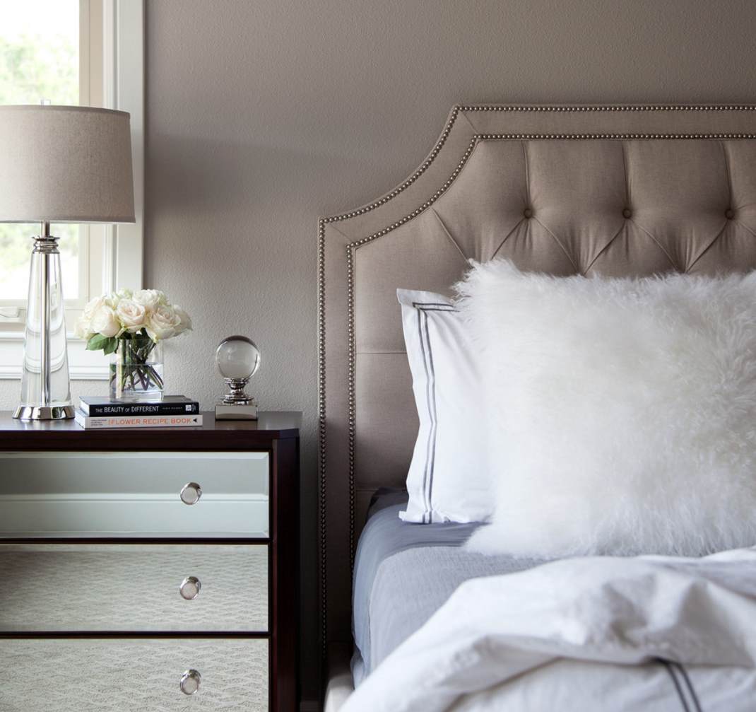 Taupe bedroom by Natalie Howe Design