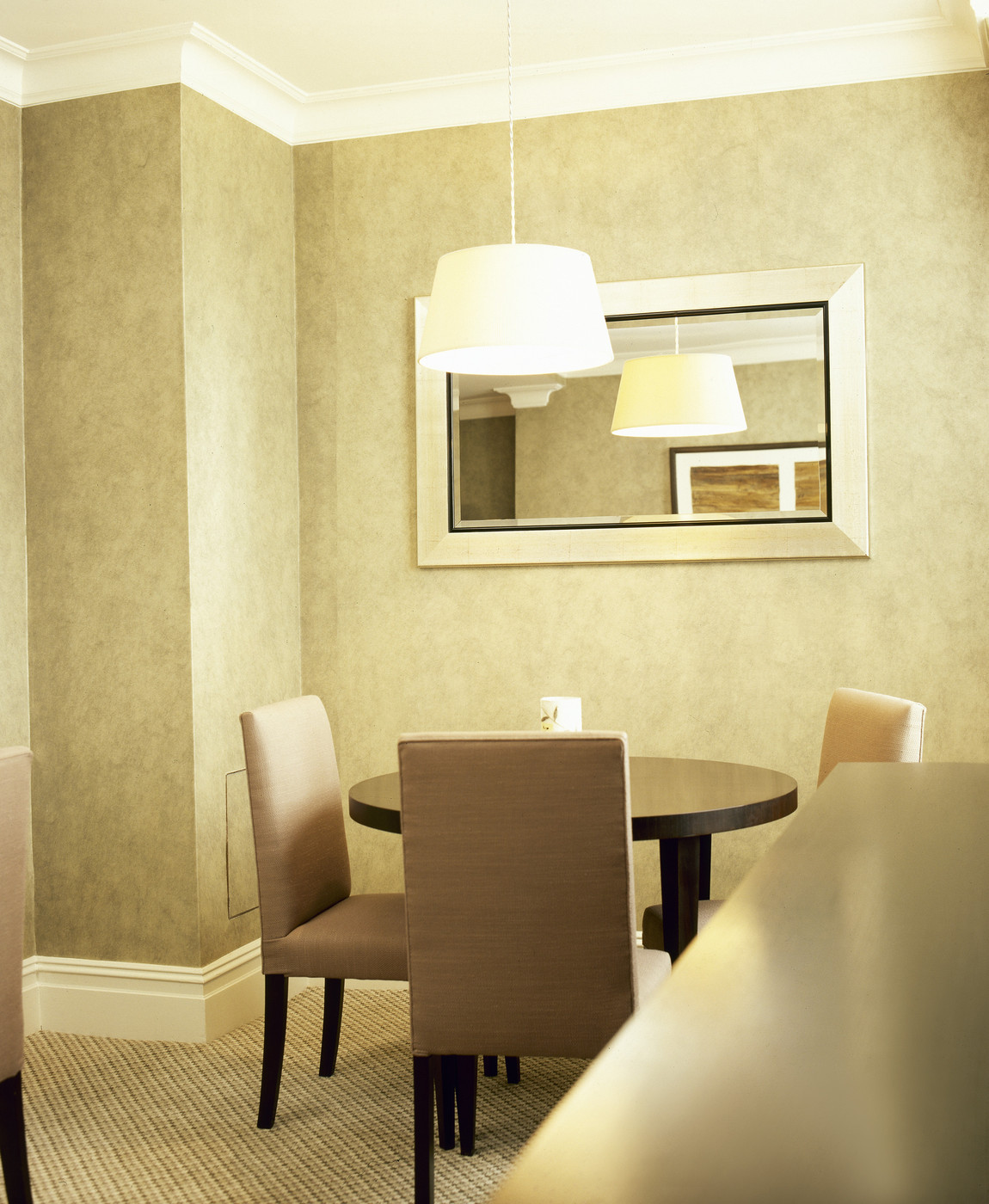 Warm taupe dining room