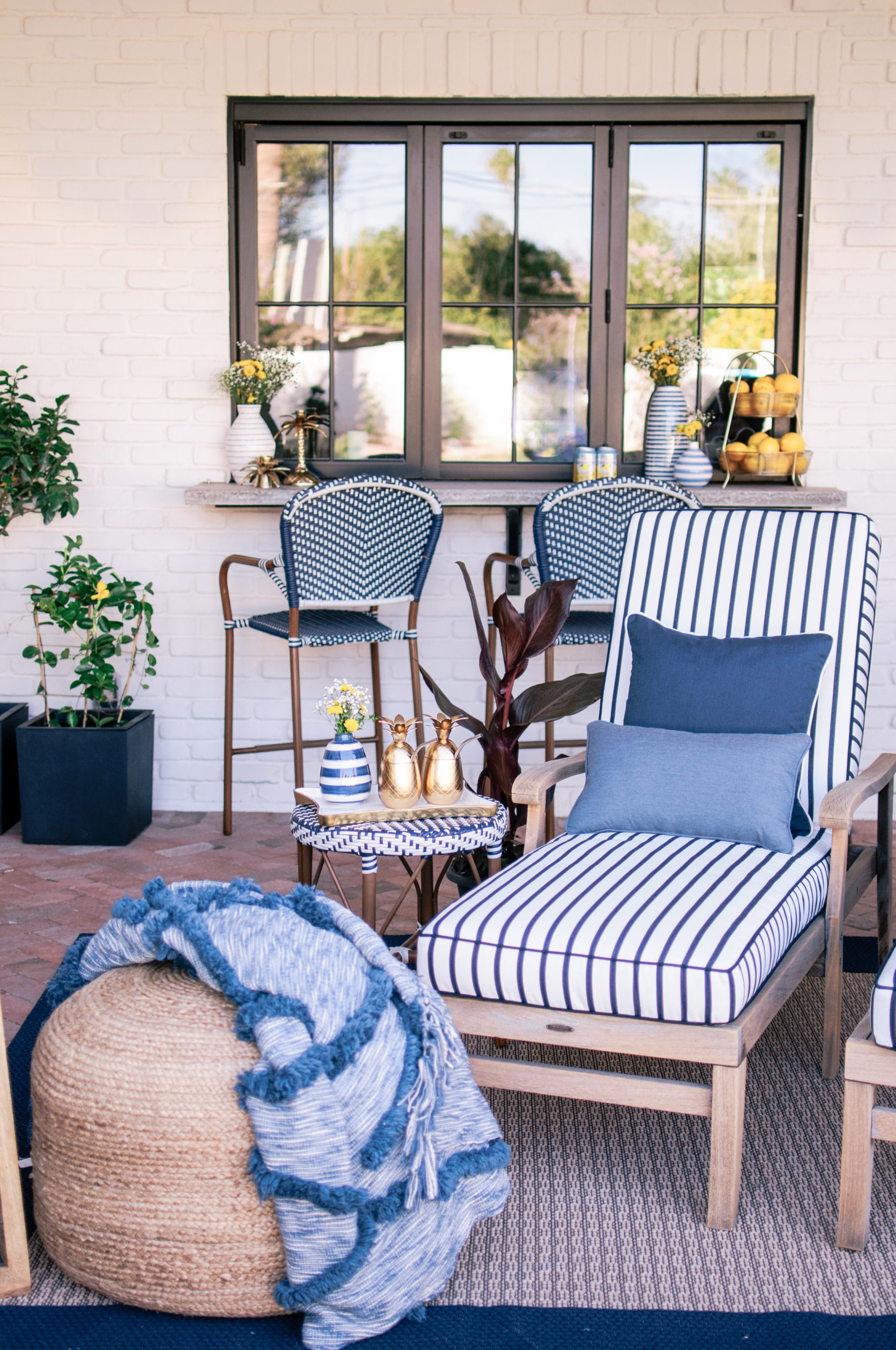 Coastal Blue Patio Space Nautical Theme