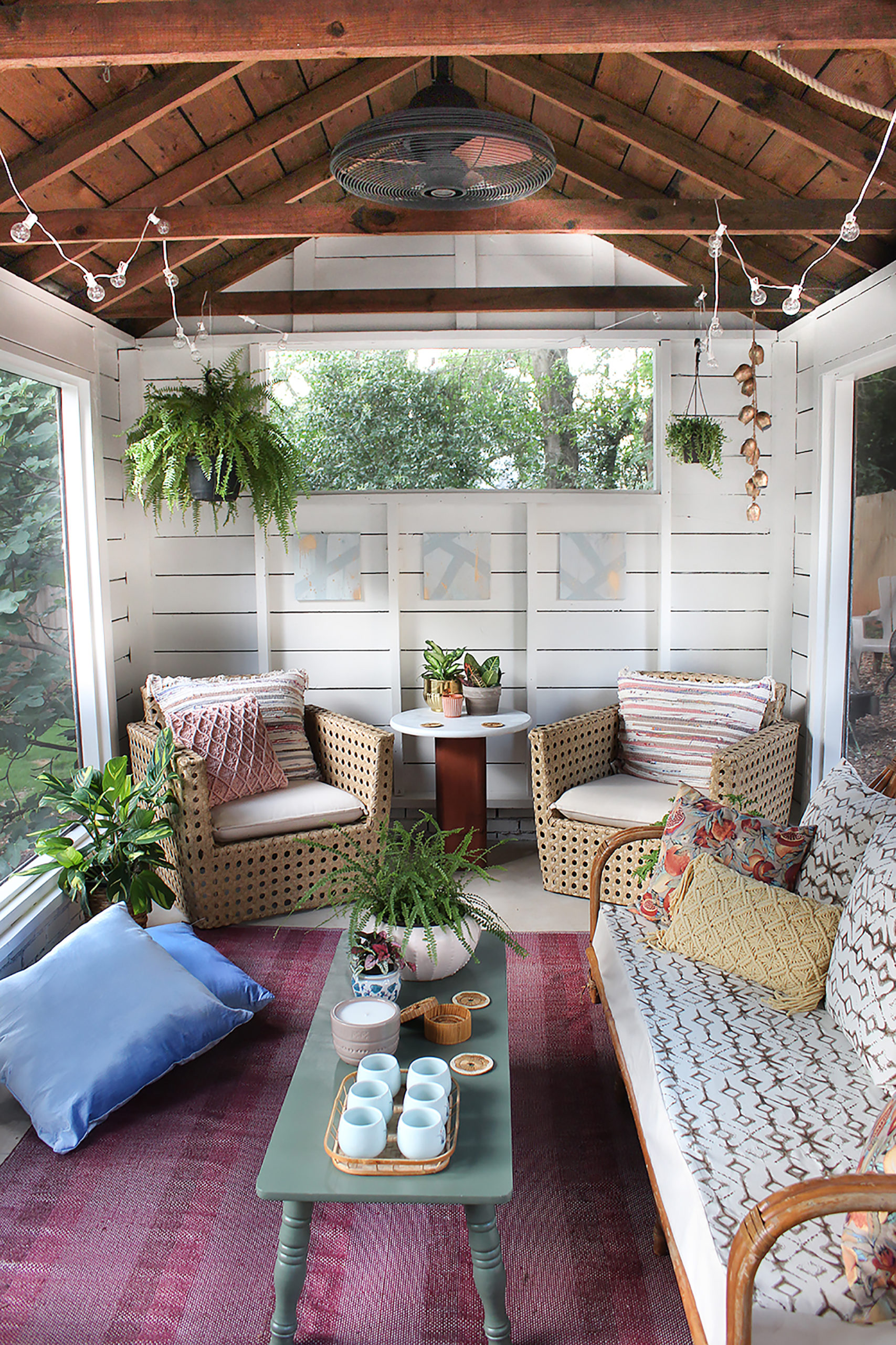 Modern Boho Chic Patio Decor Screened In Porch