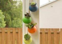 Colorful outdoor ceramic planters