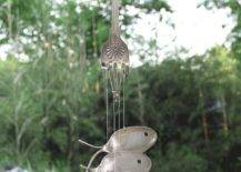 Wind chime from old fork and spoons shaped as fish