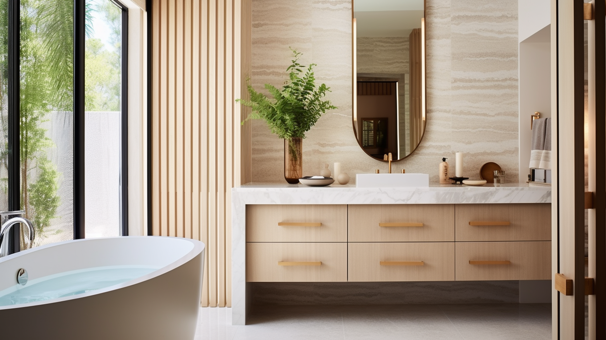 Natural Wooden Bathroom Remodel