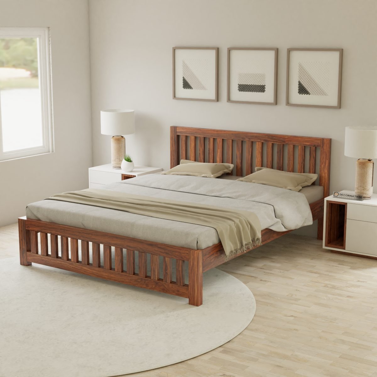 Juan Wood Queen Size Bed