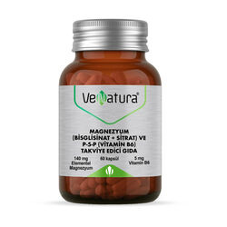 VeNatura - VeNatura Magnezyum (Bisglisinat+Sitrat) ve P5P (Vitamin B6) 60 Kapsül