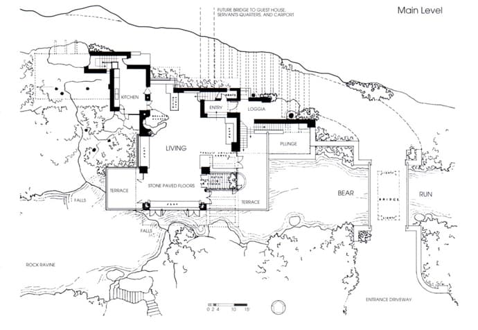 Fallingwater Interior Hearth