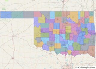 Political map of Oklahoma State – Printable Collection