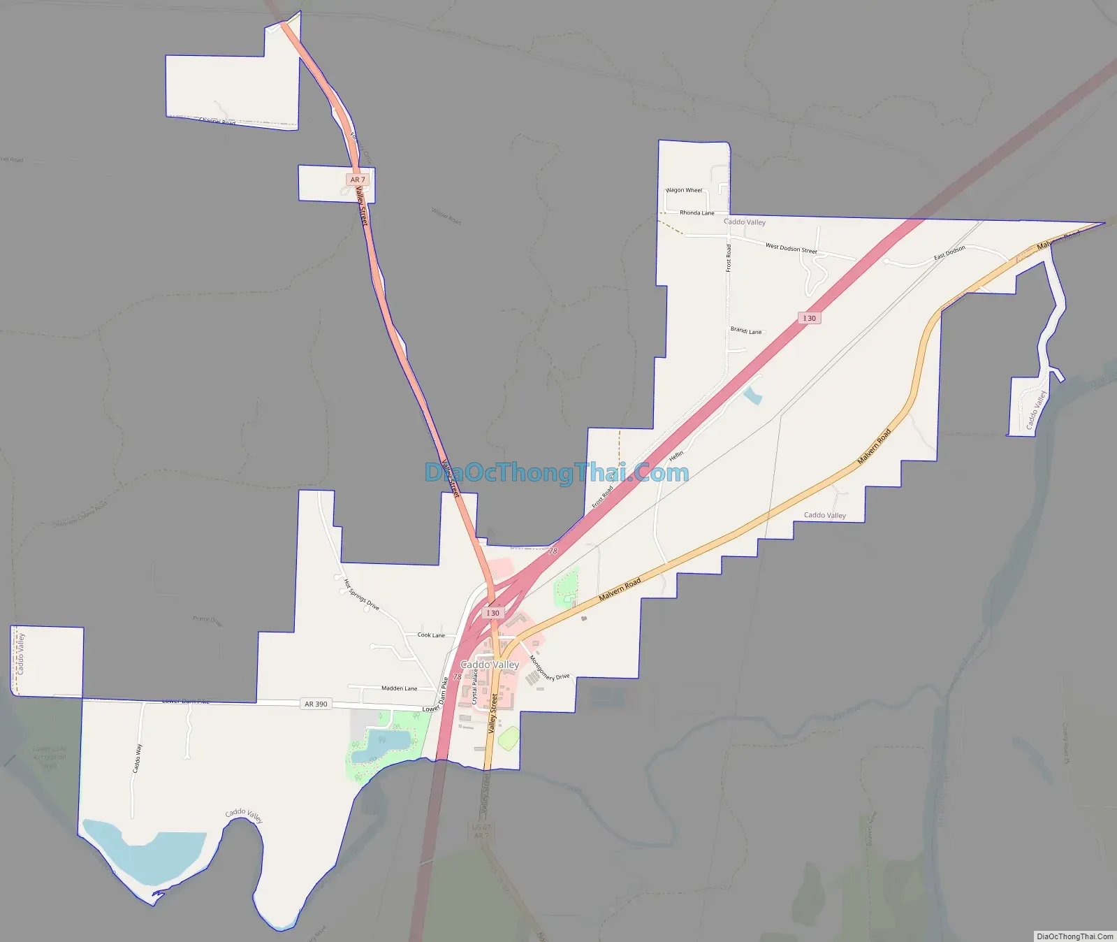 Map of Caddo Valley town