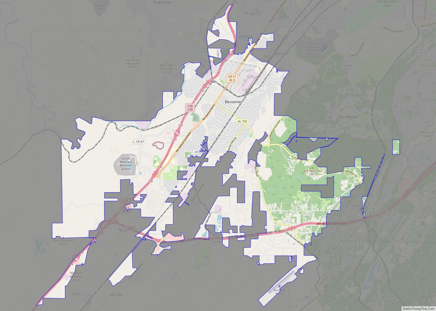 Map of Bessemer city, Alabama - Thong Thai Real