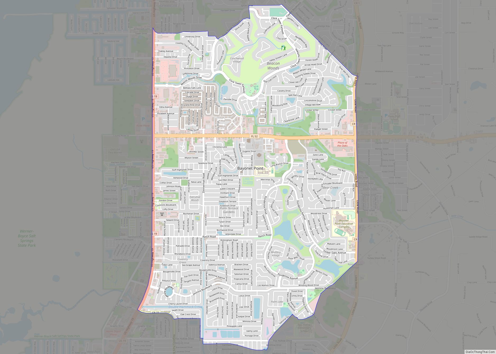 Map of Bayonet Point CDP