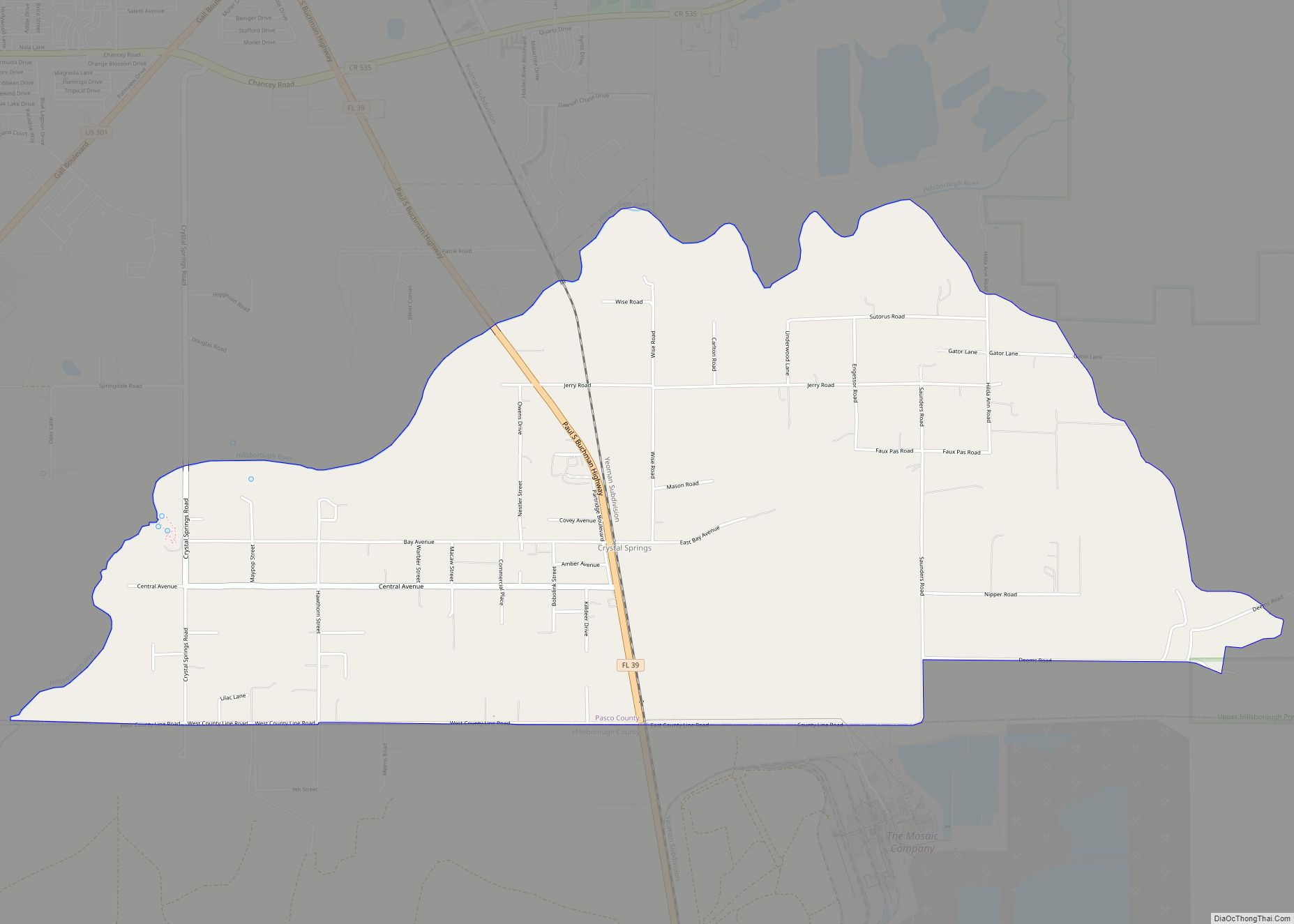 Map of Crystal Springs CDP, Florida