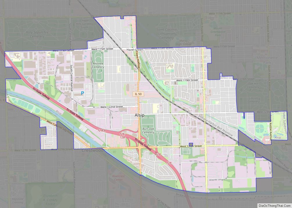 Map of Alsip village