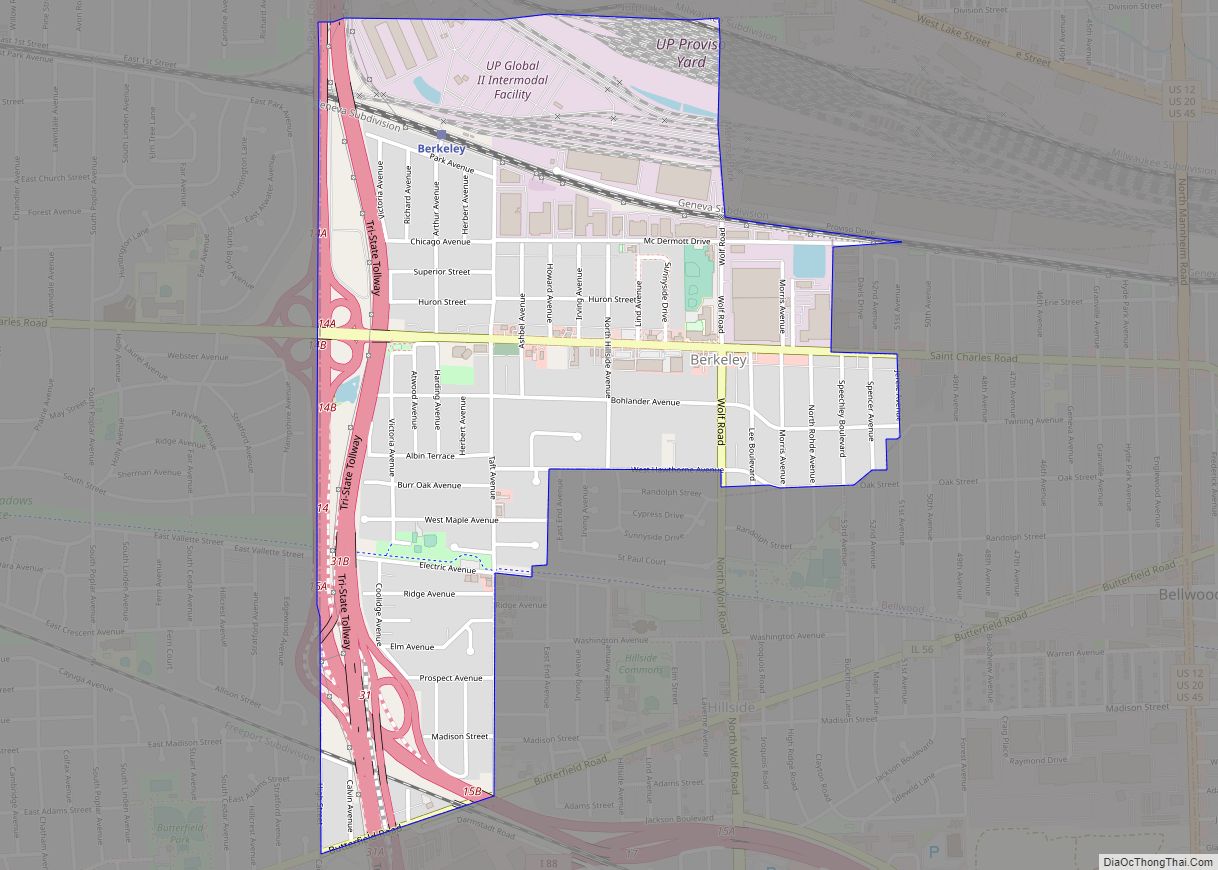 Map of Berkeley village, Illinois