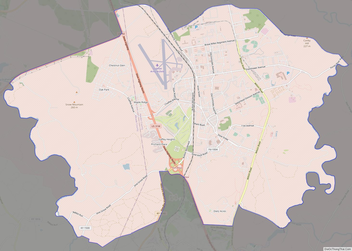 Map of Fort Knox CDP