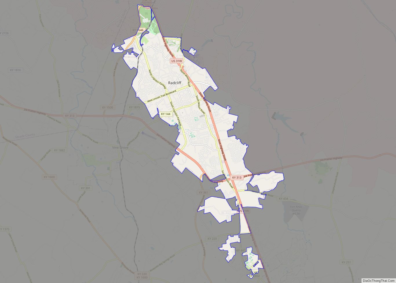 Map of Radcliff city