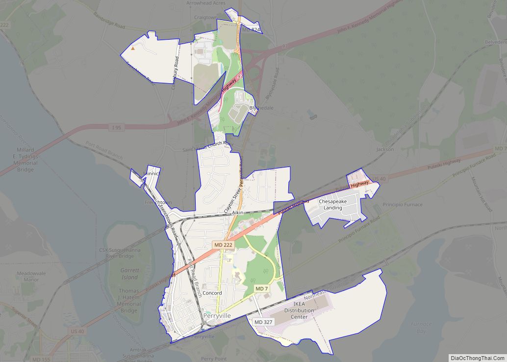 Map of Perryville town, Maryland