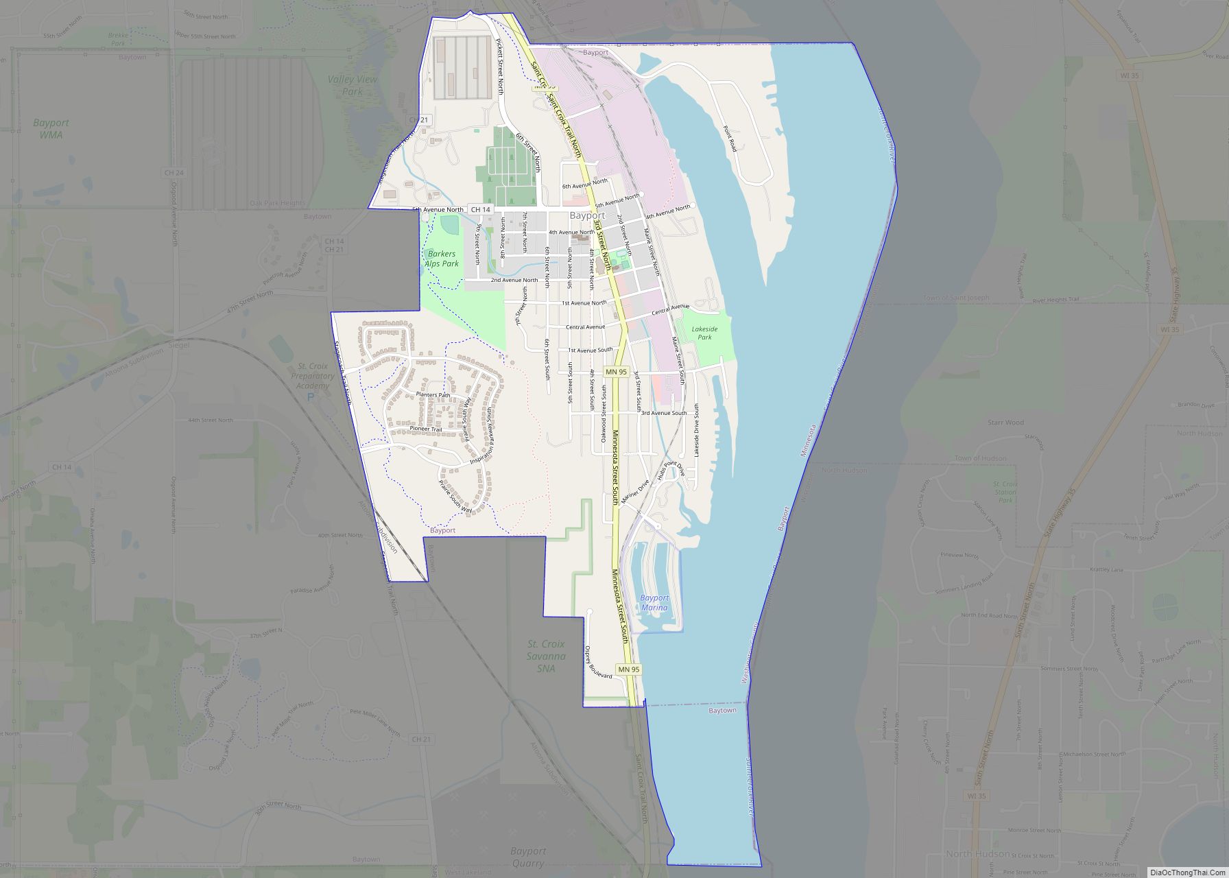 Map of Bayport city, Minnesota