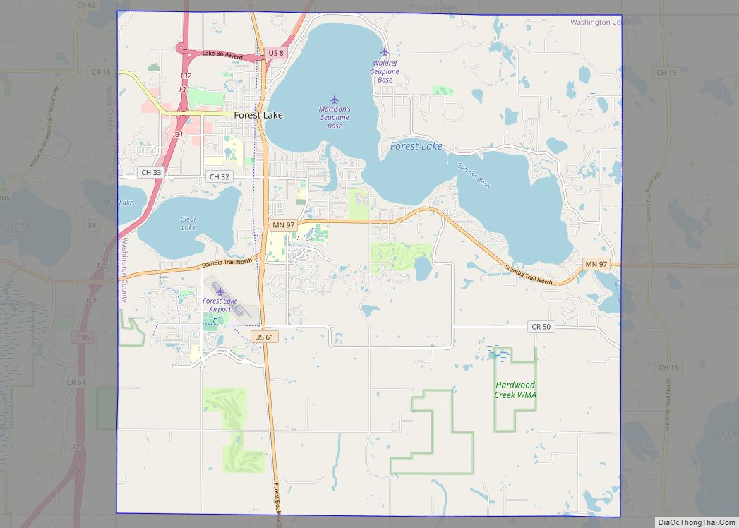 Map of Forest Lake city, Minnesota