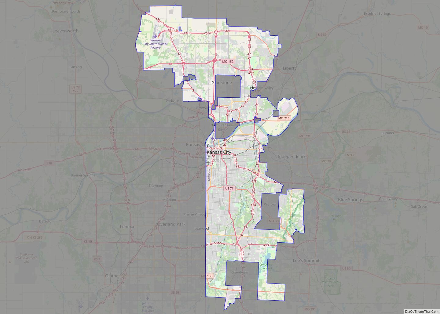 Map of Kansas City, Missouri