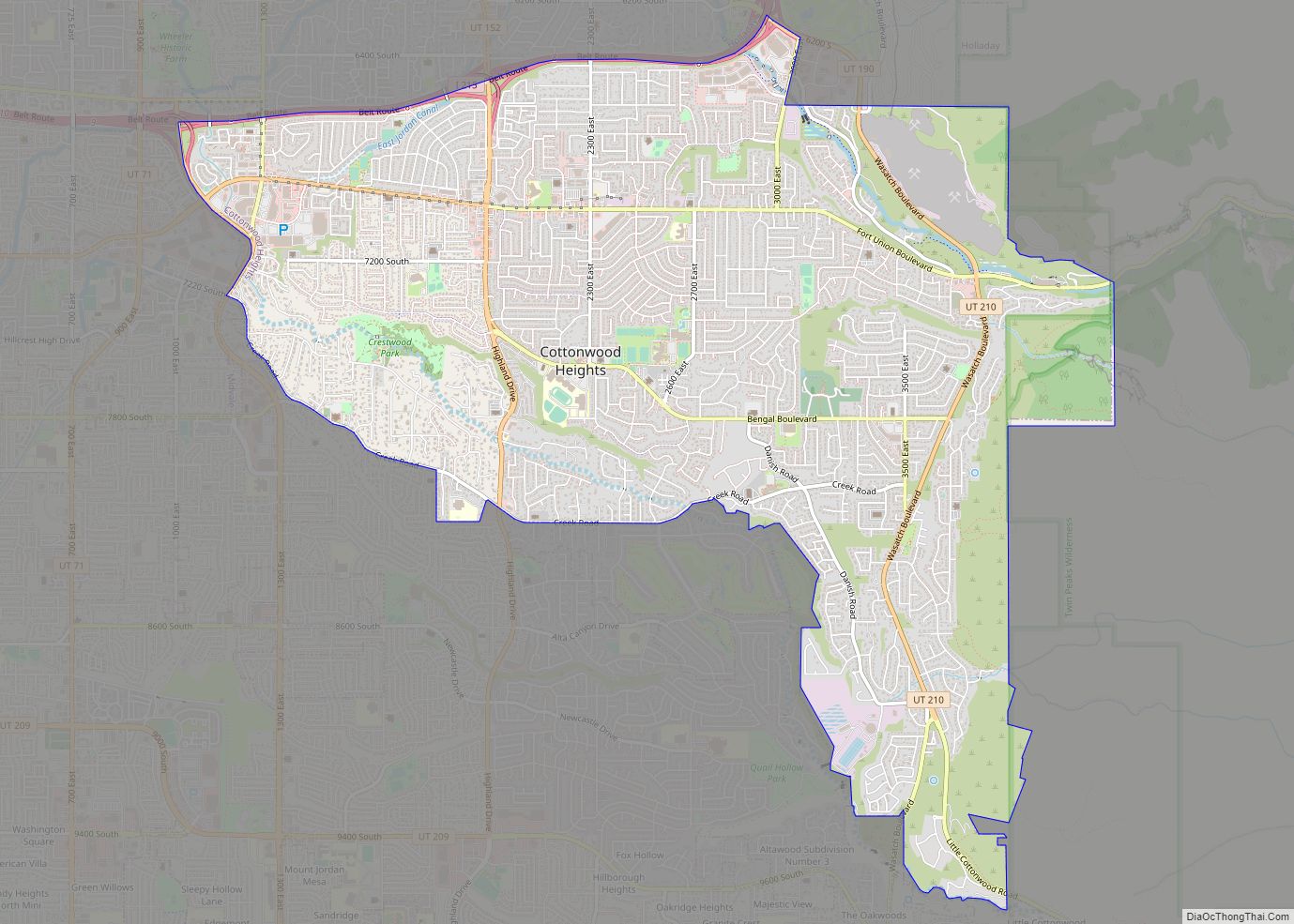 Map of Cottonwood Heights city