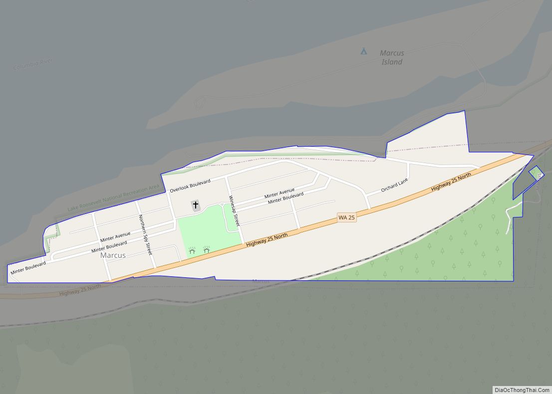 Map of Marcus town, Washington