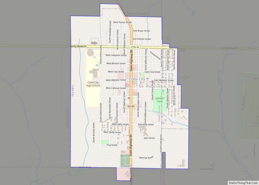 Map of Cuba City