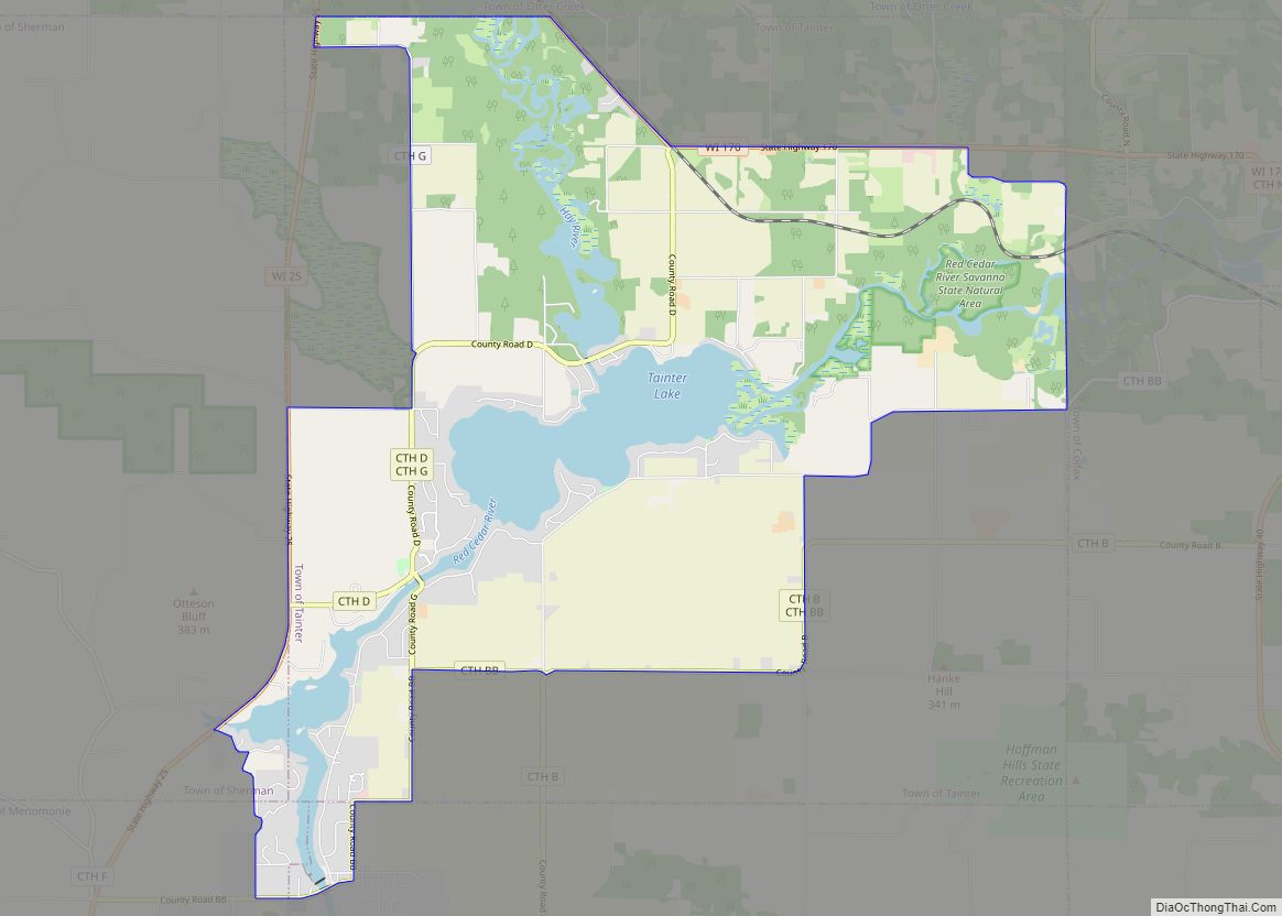 Map of Tainter Lake CDP