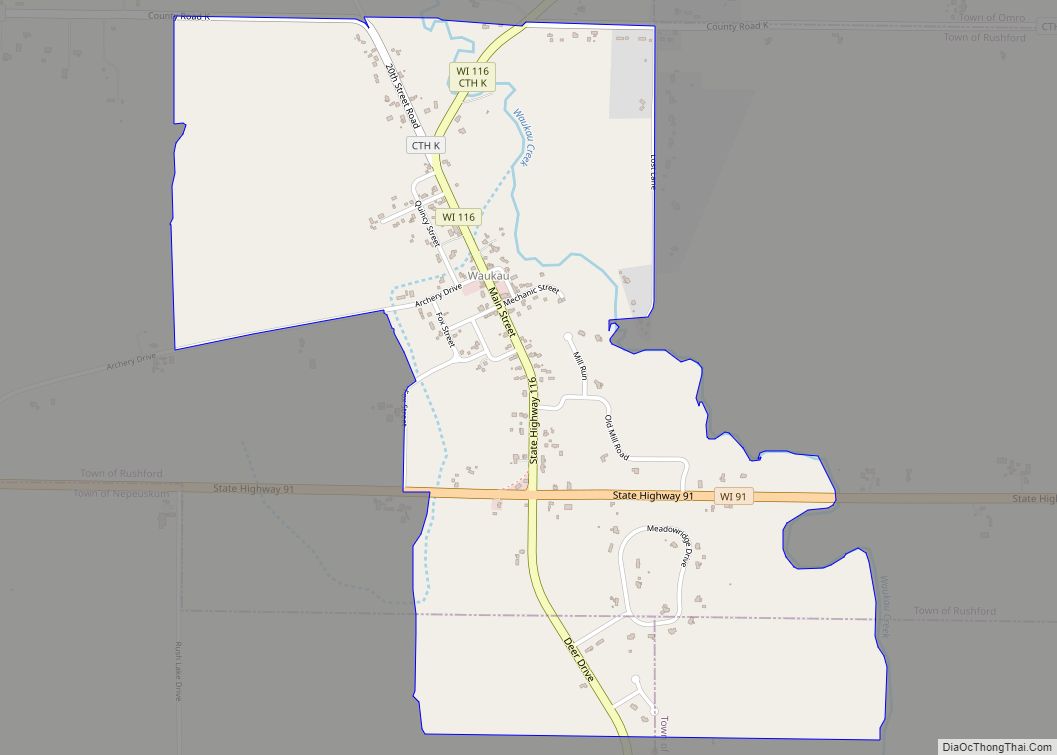 Map of Waukau CDP