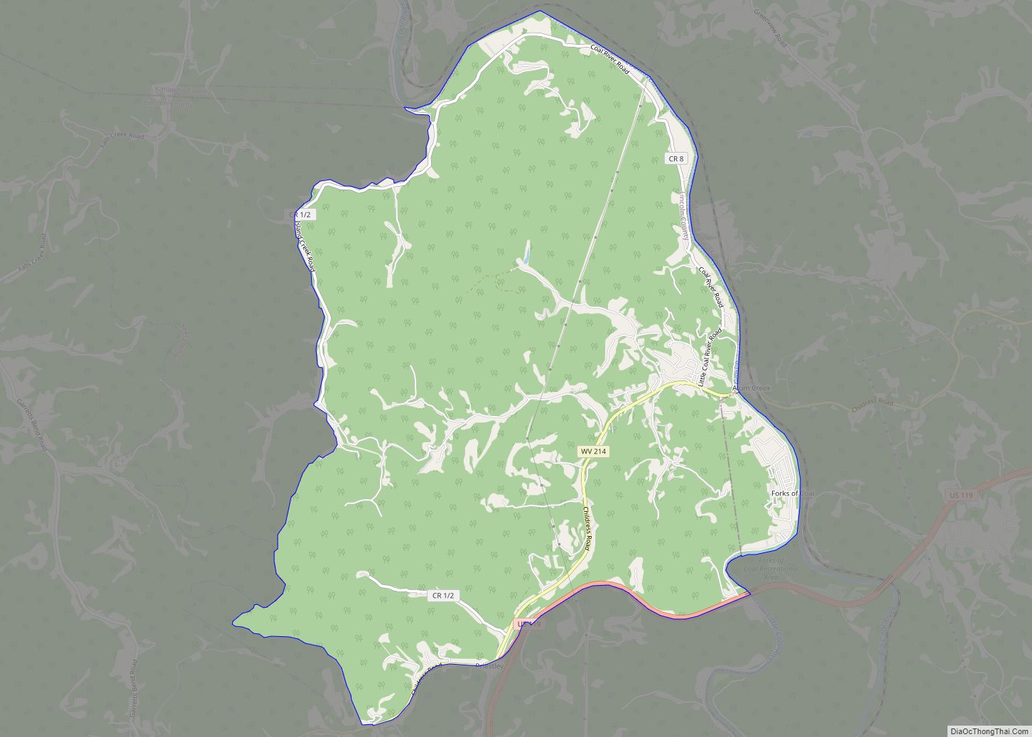 Map of Alum Creek CDP