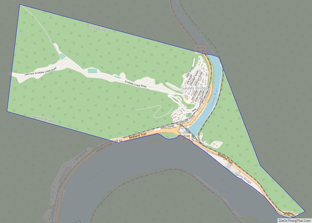 Map of Gauley Bridge town