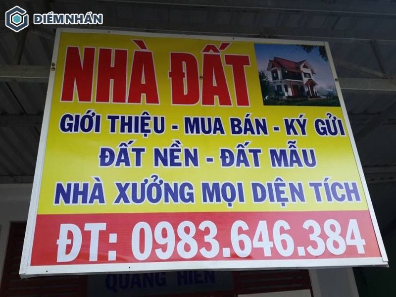 Mẫu thiết kế bảng hiệu đơn giản với đầy đủ nội dung