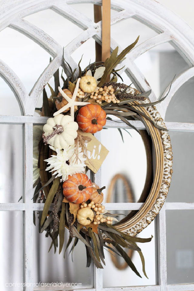 Making a Fall Frame Wreath