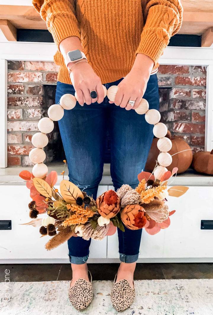 Making a Fall Split Wood Bead Wreath