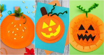 paper plate pumpkins