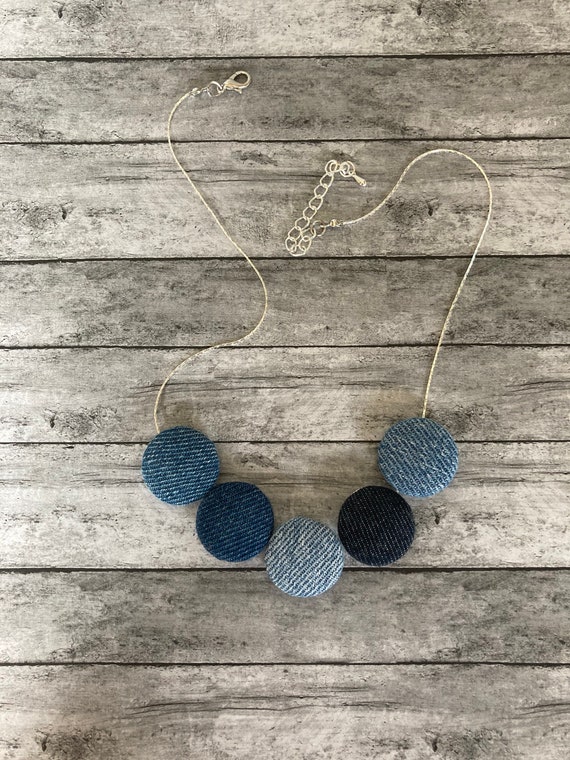 Denim Drop Necklace - Etsy