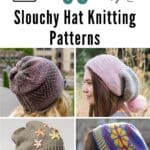 38 Slouchy Hat Knitting Patterns pinterest image.